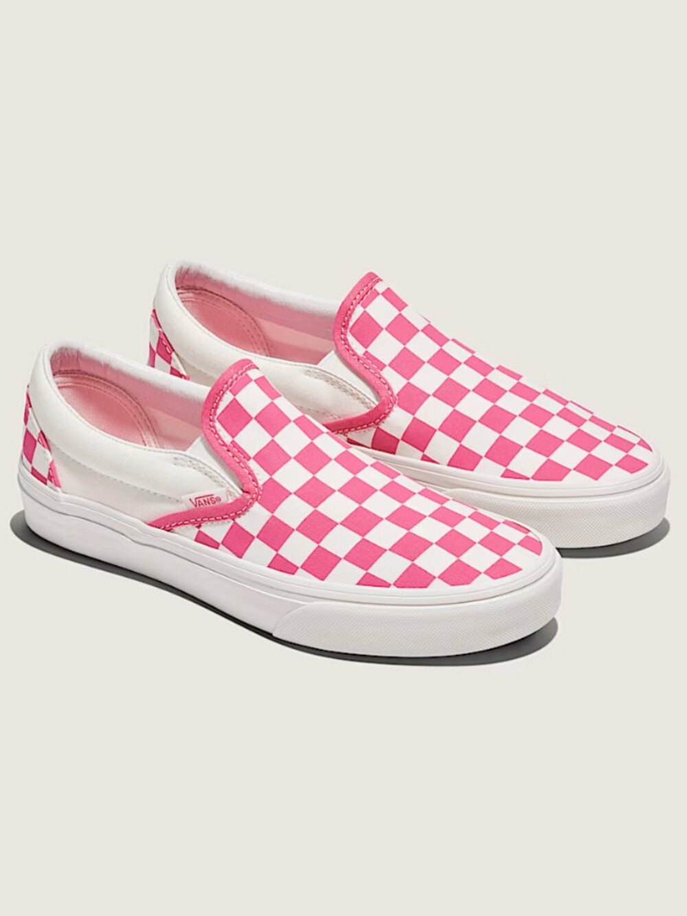 Vans Pink Checker Slip-On Sneakers